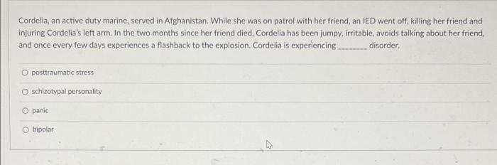 Cordelia an active duty marine