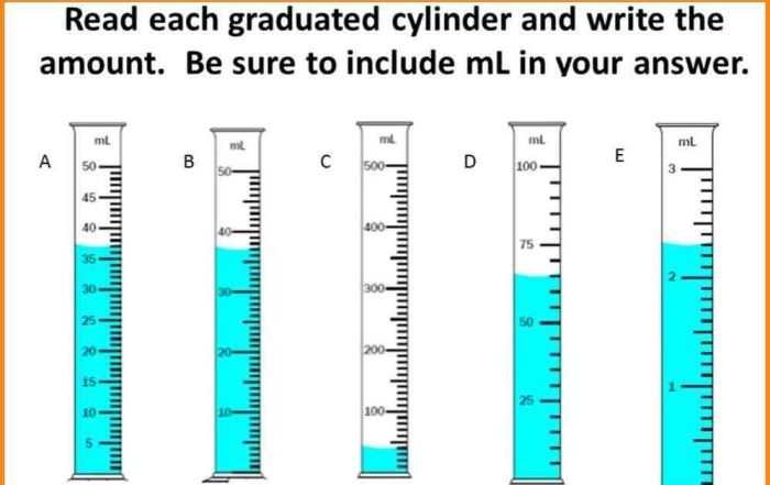 Graduated cylinder challenge answers key