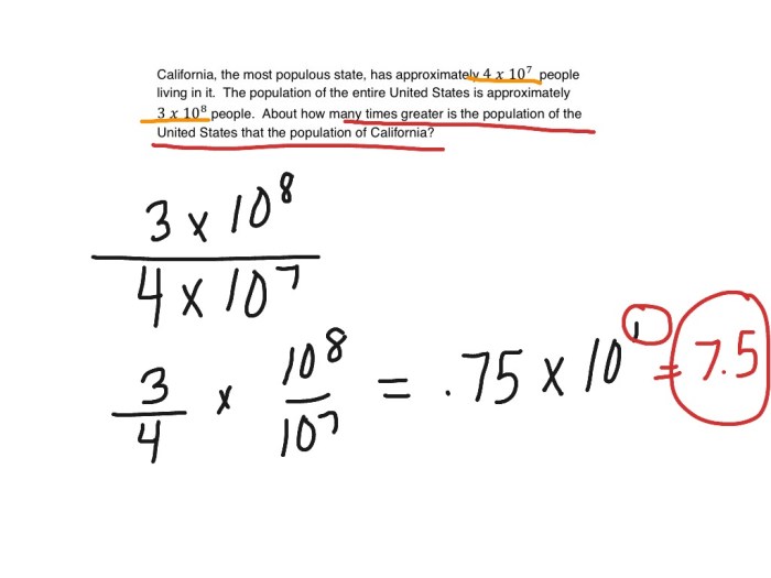 Scientific notation word problems worksheet