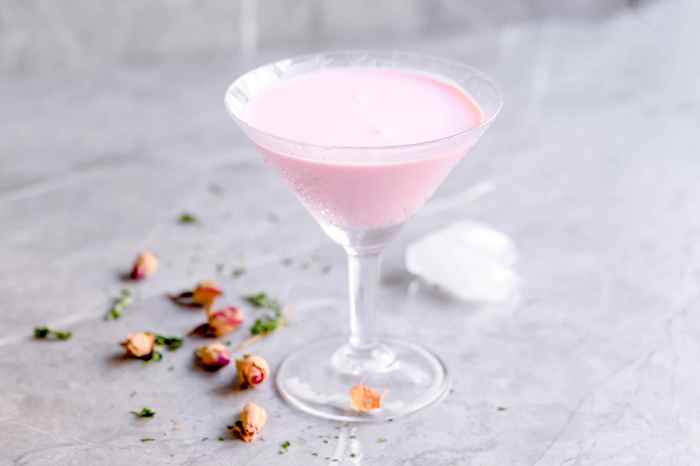 Pink squirrel drink with amaretto