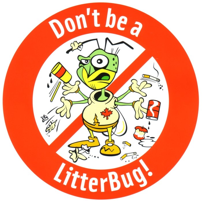 No littering signs are regulatory signs that are